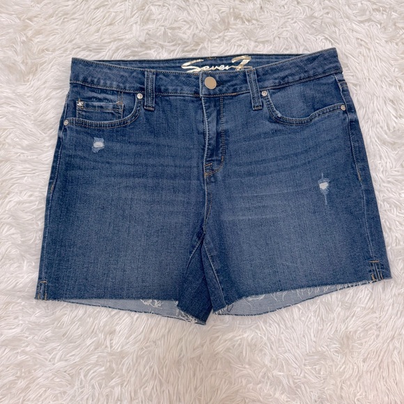 Seven7 Pants - Seven7 Dark Blue Jean Shorts for Women